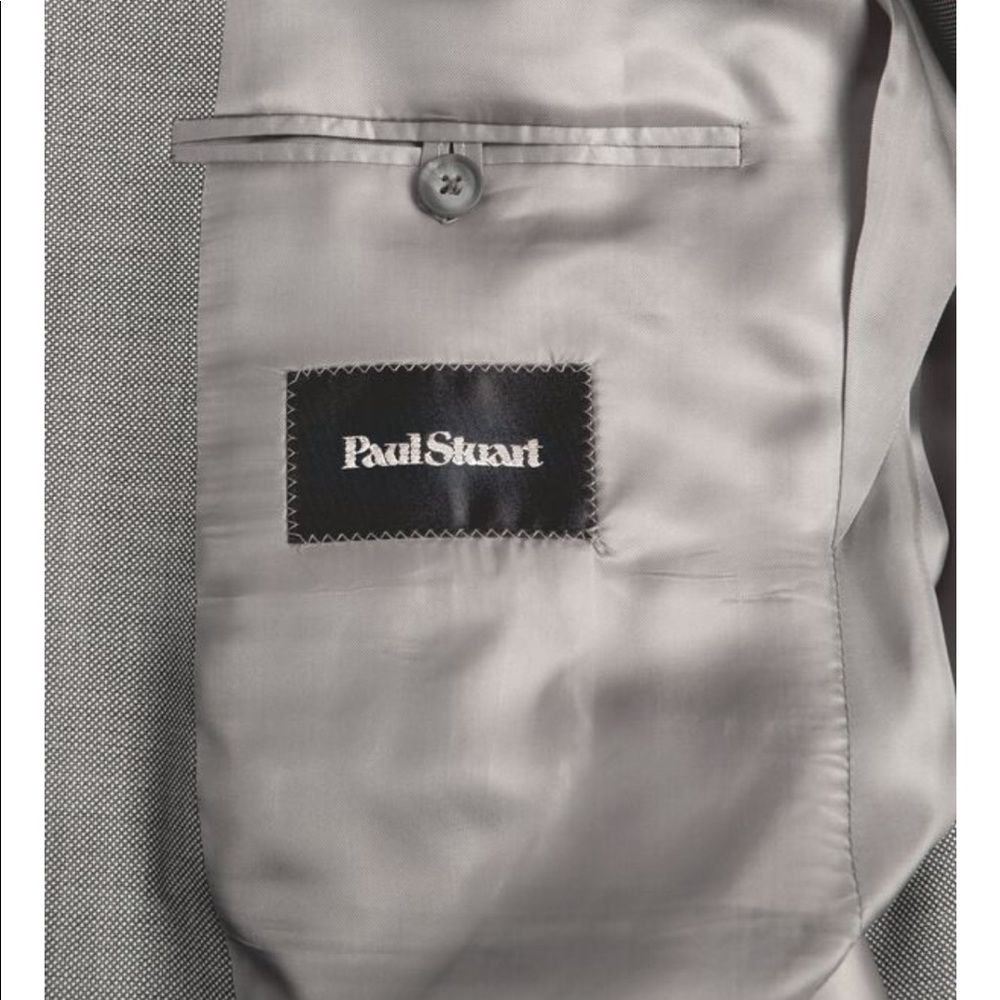 Paul Stuart Gray 100% wool birdseye suit - Picture 5 of 8